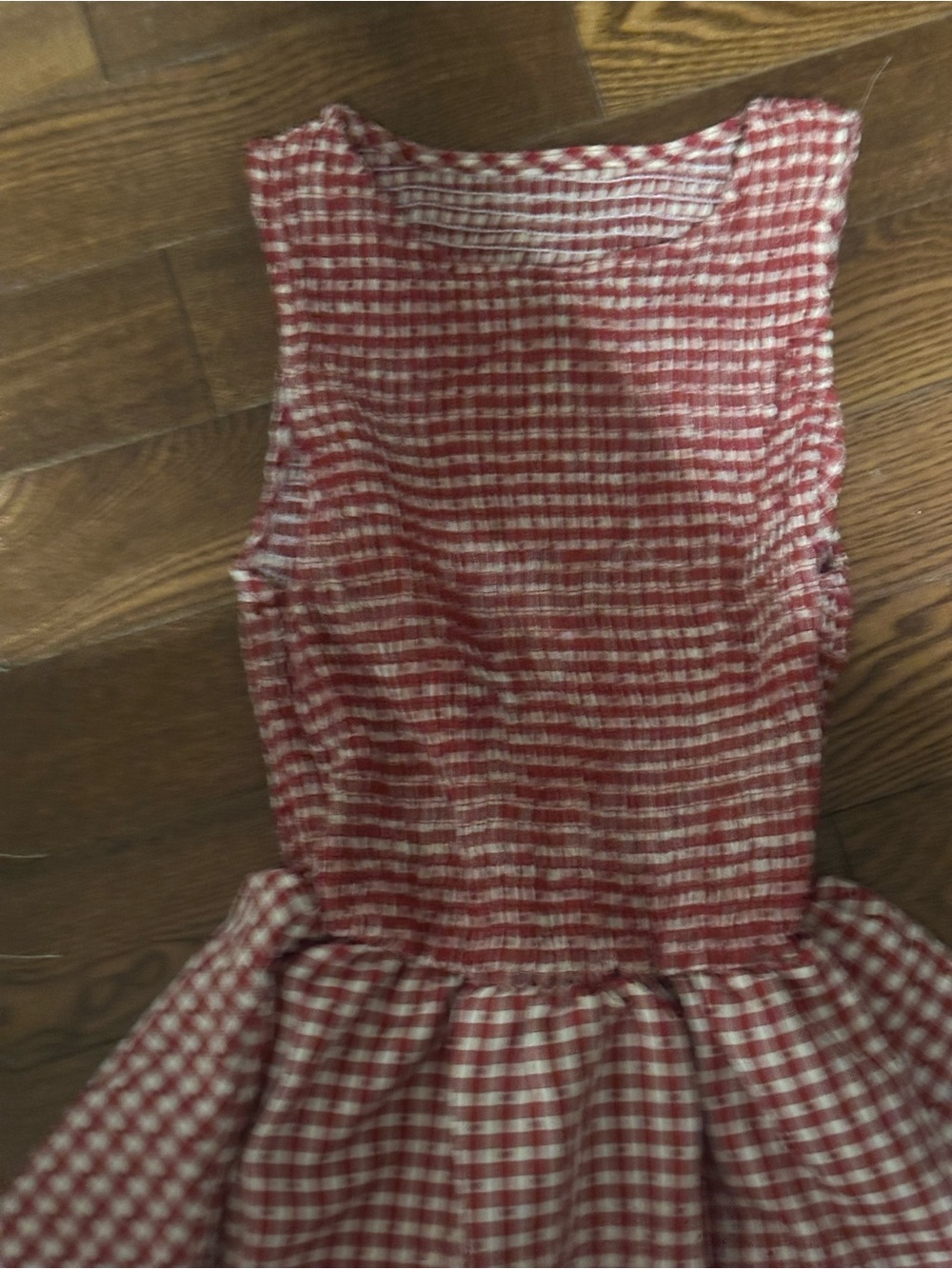 Affordable Fashion Finds Red Gingham Smocked Mini Dress - Picture 6 of 7